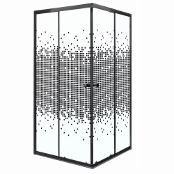 KERRA - Sprchový kout Černý Pixel SQ 90 (bez vaničky) (5907548118318)