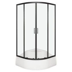 KERRA - Sprchový kout s hlubokou vaničkou PS Aruba GL 90 (černá) (5907548124784)