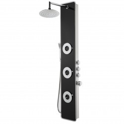 KERRA - Sprchový panel s hydromasáží Tore (černý) (5907548105516)
