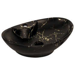 KERRA - Umývadlo na desku KR-139 MARBLE BL/G (černozlaté) (5907548118424)