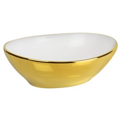 KERRA - Umývadlo na desku KR-707 WH/G (bílá-zlatá) (5907548116956)