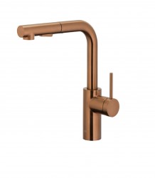 KFA - Bat. Duero basic kuchyňská stojící s vyjímatelnou a otočnou výtokovou armaturou, broušené růžové zlato (6623-110-34)