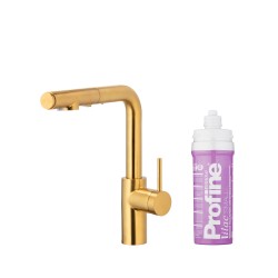 KFA - Baterie dřezová DUERO PURE BASIC výsuvná s filtrací broušené zlato (6623-115-31)