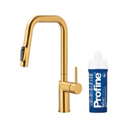 KFA - Baterie dřezová DUERO PURE STYLE výsuvná s filtrací broušené zlato (6623-313-31)