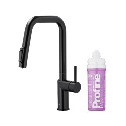 KFA - Baterie dřezová DUERO PURE STYLE výsuvná s filtrací černá (6623-315-81)