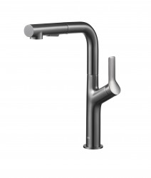 KFA - Baterie Duero design, kuchyňská, stojící, s vyjímatelnou a otočnou výtokovou armaturou, PVD gunmetal šedá (6623-220-61)