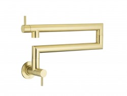 KFA - Baterie Duero pot filler, kuchyňská, nástěnná, kloubová, PVD broušené světlé zlato (6623-030-39)