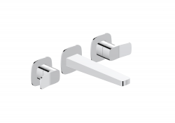 KFA - Baterie Malaga, umyvadlová, 3-otvorová, podomítková, stěnová, chrom (4529-821-00)