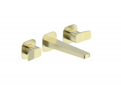 KFA - Baterie Malaga, umyvadlová, 3-otvorová, podomítková, stěnová, PVD broušené zlato (4529-821-31)