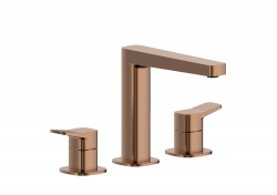 KFA - Baterie Malaga, umyvadlová, 3-otvorová, stojící, PVD broušené růžové zlato (4522-221-34)