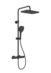 KFA - Dešťová hlavice Malaga s termostatickou sprchou, nástěnná, černá (5756-910-81)