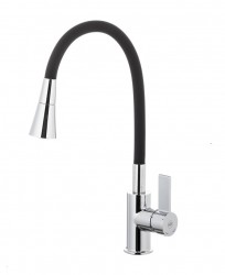 KFA - Dřezová baterie RUMBA DUO s elastickým výtokem černá/chrom (6553-925-00)