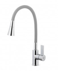 KFA - Dřezová baterie RUMBA DUO s elastickým výtokem šedá/chrom (6553-925-63)