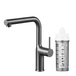 KFA - Duero pure move pull-out, filtrující s otočnou výtokovou armaturou, gunmetal šedá + profine silver s (6623-424-61)