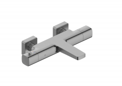 KFA - Malaga baterie, termostatická, na vanu, nástěnná, PVD gun metal grey (5754-010-61)