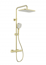 KFA - Malaga sprcha s termostatickou baterií, dešťová, nástěnná, PVD brushed gold (5756-910-31)