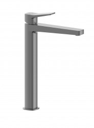 KFA - Malaga umyvadlová baterie, nástěnná se závěrem klik-klak, PVD gun metal grey (4522-712-61)