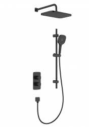 KFA - Sada sprchová Malaga, termostatická, podomítková s posuvným drážkovým ramenem, černá (5759-301-81)
