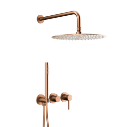 KFA - Sada sprchy, podomítková Moza s baterií 3-otvorovou, 2 funkční, broušené růžové zlato (5039-511-34)