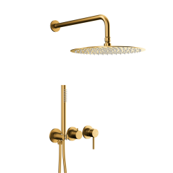 KFA - Sada sprchy, podomítková Moza s baterií 3-otvorovou, 2 funkční, broušené zlato (5039-511-31)