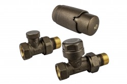 KFA - Sada termostatická radiátorová, jednoduchá Komfort Pro, měděná (757-030-19-BL)