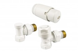 KFA - Sada termostatická radiátorová, úhlová Komfort Pro, bílá (757-130-44-BL)