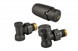 KFA - Sada termostatická radiátorová, úhlová Komfort Pro, grafitová (757-130-61-BL)