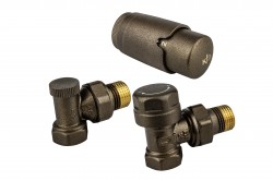 KFA - Sada termostatická radiátorová, úhlová Komfort Pro, měděná (757-130-19-BL)