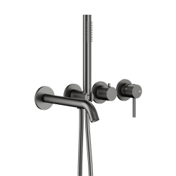 KFA - Set vanový Moza, podomítkový s baterií 3-otvorovou, 2 funkční, PVD gunmetal šedá (5039-411-61)