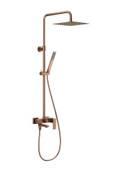 KFA - Sprchový sloup Logon s baterií sprchovou a vanovým výtokem, PVD broušené růžové zlato (5136-925-34)