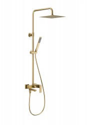 KFA - Sprchový sloup Logon s baterií sprchovou a vanovým výtokem, PVD broušené světlé zlato (5136-925-39)
