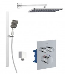 Kielle - Arkas I Termostatická baterie pod omítku, pro 2 spotřebiče, s příslušenstvím a tělesem, chrom (20627SPT30)