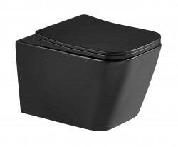 Kielle - Arkas I Závěsné WC se sedátkem Softclose, Vortex Rimless+, matná černá (30111014-SET1)