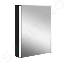 Kielle - Arkas I Zrcadlová skříňka s LED osvětlením, vyhříváním a USB portem, 55x70x13 cm, matná černá (50111614)