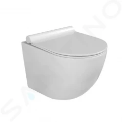 Kielle - Gaia Závěsné kompaktní WC se sedátkem SoftClose, Rimless, bílá (30115001)