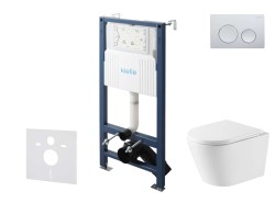 Kielle - Genesis New Set předstěnové instalace, klozetu Nefia, Vortex Rimless+, sedátka softclose a tlačítka Gemini New I, lesklý chrom (30528SS47)