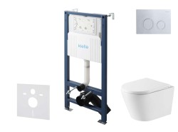 Kielle - Genesis New Set předstěnové instalace, klozetu Nefia, Vortex Rimless+, sedátka softclose a tlačítka Gemini New II, lesklý chrom (30528SS50)