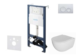 Kielle - Genesis New Set předstěnové instalace, klozetu Oudee, Rimless, sedátka softclose a tlačítka Gemini New I, lesklý chrom (30528SS02)