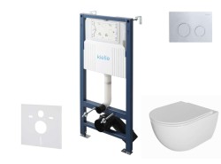 Kielle - Genesis New Set předstěnové instalace, klozetu Oudee, Rimless, sedátka softclose a tlačítka Gemini New II, lesklý chrom (30528SS05)