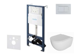 Kielle - Genesis New Set předstěnové instalace, klozetu Oudee, Rimless, sedátka softclose a tlačítka Gemini New III, lesklý chrom (30528SS08)