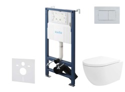 Kielle - Genesis New Set předstěnové instalace, klozetu Oudee, Vortex Rimless+, sedátka softclose a tlačítka Gemini New III, lesklý chrom (30528SS26)