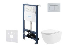 Kielle - Genesis New Set předstěnové instalace, klozetu Oudee, Vortex Rimless+, sedátka softclose a tlačítka Gemini New III, lesklý chrom (30528SS35)