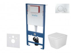 Kielle - Genesis Set předstěnové instalace, klozetu Arkas I, sedátka softclose a tlačítka Gemini II, lesklý chrom (30505SS40)