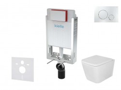 Kielle - Genesis Set předstěnové instalace, klozetu Arkas I, sedátka softclose a tlačítka Gemini II, lesklý chrom (30505SZ40)