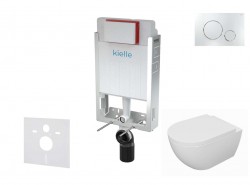 Kielle - Genesis Set předstěnové instalace, klozetu Oudee, sedátka softclose a tlačítka Gemini II, lesklý chrom (30505SZ68)