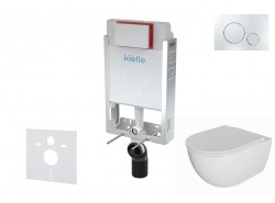 Kielle - Genesis Set předstěnové instalace, klozetu Oudee, sedátka softclose a tlačítka Gemini II, lesklý chrom (30505SZ75)