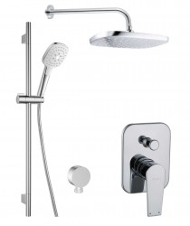 Kielle - Harmonia Sprchový set s baterií pod omítku, pro 2 spotřebiče, s příslušenstvím a tělesem, chrom (20623SP10)