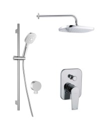 Kielle - Harmonia Sprchový set s baterií pod omítku, pro 2 spotřebiče, s příslušenstvím a tělesem, chrom (20623SP10)