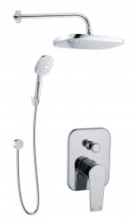 Kielle - Harmonia Sprchový set s baterií pod omítku, pro 2 spotřebiče, s příslušenstvím a tělesem, chrom (20623SP30)
