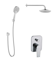 Kielle - Harmonia Sprchový set s baterií pod omítku, pro 2 spotřebiče, s příslušenstvím EcoSpare a tělesem, chrom (20623SP120)